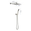 Kumasinova 10/12" Square Shower System Set with 59" Hose,Wall/Ceiling-Mounted Rain Showerhead with Handheld Shower Combo,Without Control Valve - 4 of 4