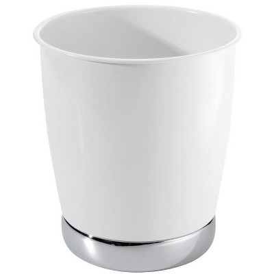 iDesign York White Steel Classic American Trash Can