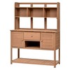 YOOCOZZ Fir Wood Outdoor Potting Bench, Garden Work Table with Hutch, Drawer and Adjustable Shelves - 3 of 4