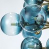 Rennnsan Mavita 21" W 19 -light Gradient Blue Glass Dimmable Contemporary Bubble Chandelier in Brushed Gold & Black - 2 of 4