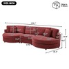 3-Seater Sofa, Chenille Upholstered Curved Sofa Couch with 2 Throw Pillows for Living Room - ModernLuxe - 3 of 4