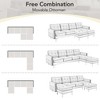 110" Velvet L-Shape Convertible Sectional Sofa with Movable Ottoman - 2 of 4