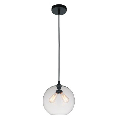 CWI Lighting Glass 2 Light Down Mini Pendant With Clear Finish
