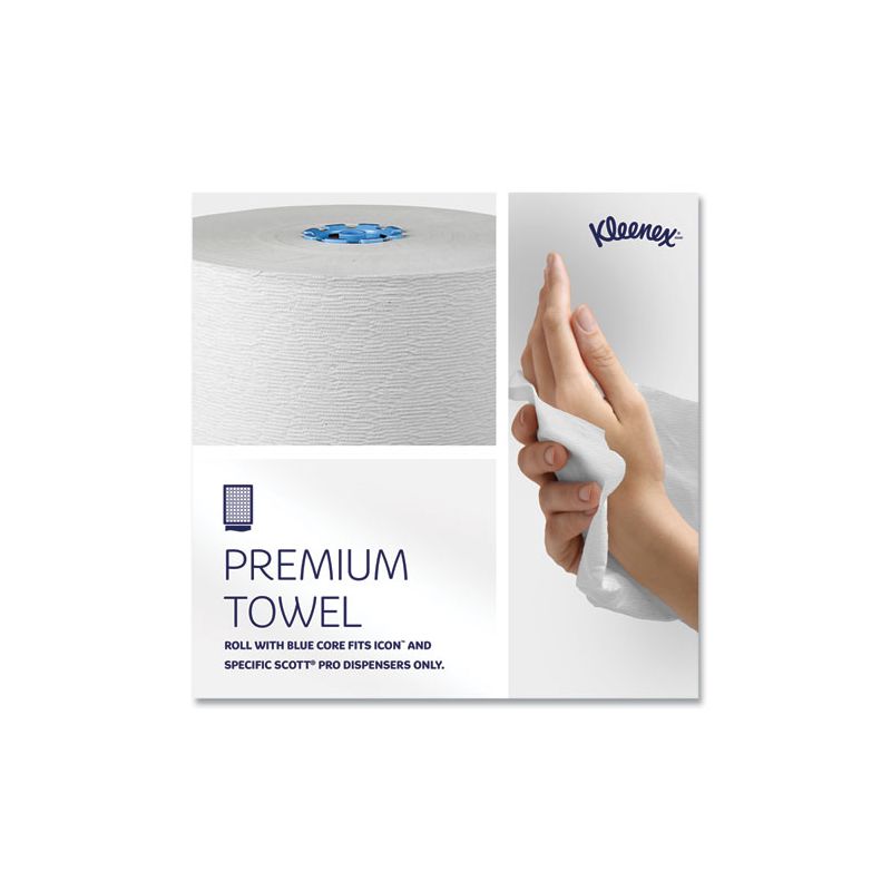Kleenex Hard Roll Paper Towels with Premium Absorbency Pockets with Colored Core, Blue Core, 1-Ply, 7.5" x 700 ft, White, 6 Rolls/CT, 5 of 8