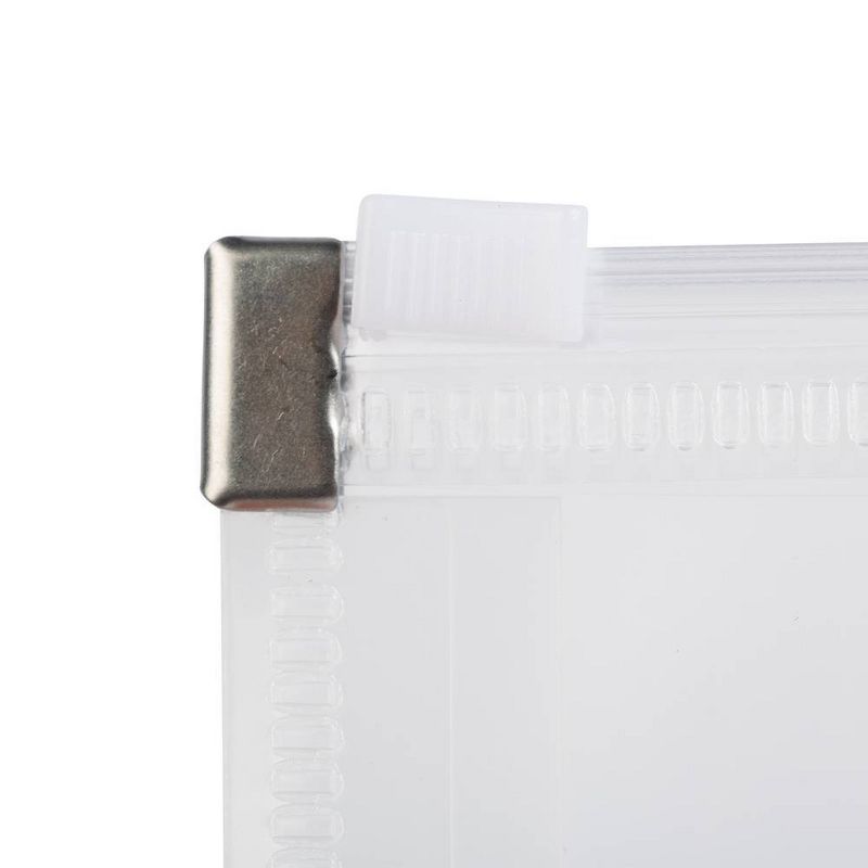 JAM Paper 6'' x 9 1/2'' 24pk Plastic 3 Hole Punch Binder Envelopes, Zip Closure - Clear, 4 of 6