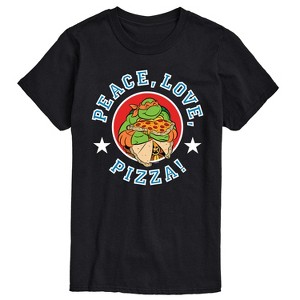 Men's - Teenage Mutant Ninja Turtles - Peace Love Pizza Short Sleeve Graphic T-Shirt - 1 of 4