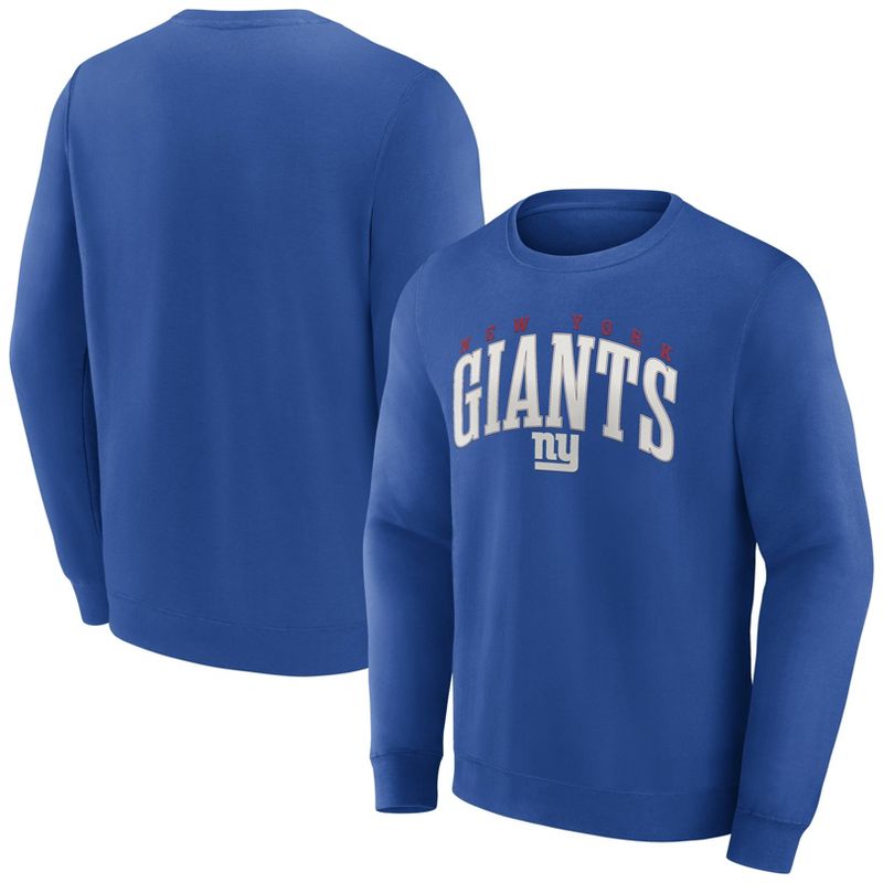 NFL New York Giants Men&#39;s Varsity Letter Long Sleeve Crew Fleece Sweatshirt, 1 of 4
