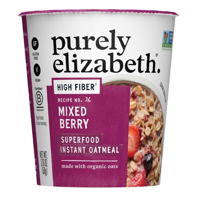purely elizabeth. Gluten Free Mixed Berry Prebiotic Fiber Oatmeal Cup - 2oz