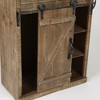 LuxenHome Rustic Wood Sliding Barn Door Storage Cabinet Brown - 4 of 4