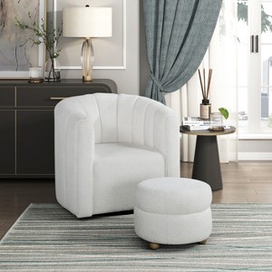 NicBex Modern Swivel Chair with Ottoman, Accent Chair with Solid Wood Frame, Contemporary Living Room Furniture for Bedroom - 1 of 4
