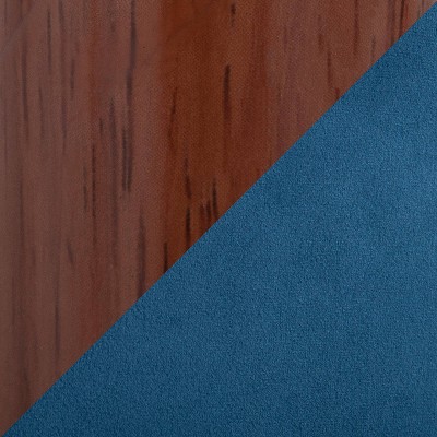 Folia 5-Piece Blue Velvet and Glass Top Dining Set