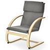 Costway Modern Bentwood Lounge Chair Fabric Upholstered Accent Leisure Armchair Gray - 4 of 4