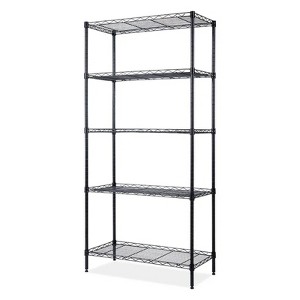 LunaLulinlk Kitchen Storage Shelf 5 Tier Black Heavy Duty Wire Shelf, Adjustable Width - 1 of 4