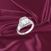 Slickblue Clear Cubic Zirconia Polished Stainless Steel Ring - Oblong Halo Engagement Ring for Women, Size 5-10 - 2 of 4