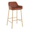Contemporary Bar Stool with Backrest and Metal Frame for Kitchen Island or Home Bar, Set of 2 - 2 of 4