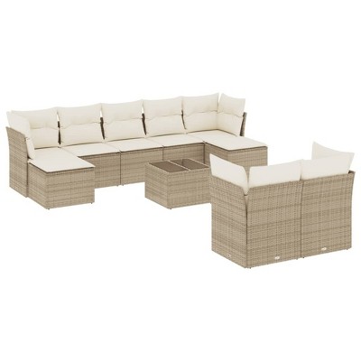 vidaXL Garden Sofa Set Beige
