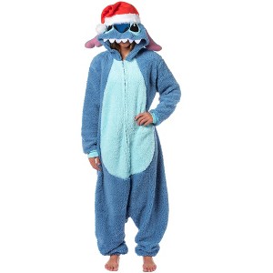 Disney Lilo & Stitch Kigurumi Stitch Santa Men's Costume Pajama Union Suit - 1 of 4