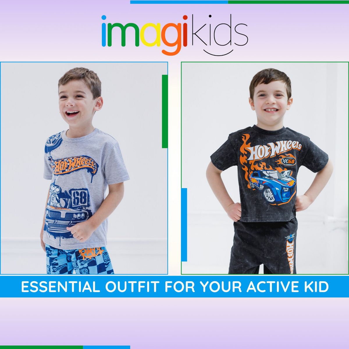 Hot Wheels T-Shirt and French Terry Shorts Outfit Set Toddler - thumbnail 3