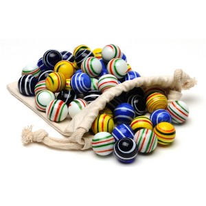 WE Games Assorted Stripe Glass Marbles for Solitaire - Set of 33 - 1 of 3
