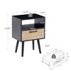 Lyngins Rattan Woven Side Table with Drawer, Storage End Table Living Room with Solid Wood Legs, 15.75" Bedroom Nightstand, Small Table Sofa Table - 4 of 4