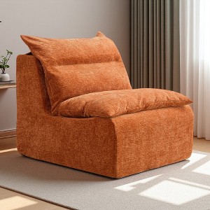 35.4" Polyester Single Lounge Chair with Backrest, Removable Cushion - 1 of 4