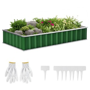 Aghana Digitals Green Galvanized Steel Raised Garden Bed: 5.7'x3' Open-Bottom Planter Box for - 1 of 4