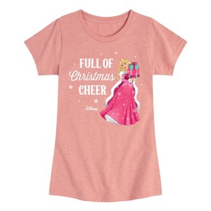 Girls' - Disney - Full Of Christmas Cheer Aurora Fitted Short Sleeve Graphic T-Shirt - 1 of 4