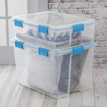 Sterilite 64 Qt Clear Plastic Stackable Storage Bin w/ White Latch Lid, 72  Pack, 1 Piece - Kroger