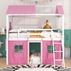 Okak Full Wood Bunk Bed with Elegant Windows, Sills,Tent, Castle Loft Bed with Slide for Toddler Kids Teens Easy Assemble No Box Soring Needed, Blue - 3 of 4