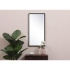 Elegant Lighting Metal frame rectangle mirror 14x28 inch in black - 2 of 4