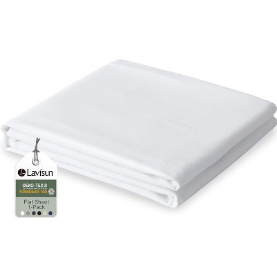 Boersma win Flat Sheets Only, 1 Pack Soft Brushed Microfiber Bedding Sheets for Hotel, Massage, Dorm, Bulk Top Flat Sheets Only Twin Size ,White
