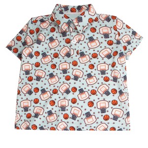 RuggedButts Boys Knit Short Sleeve Performance Polo - Basketball Star, 7 - 1 of 2