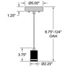 Access Lighting Port Nine Stark 1 - Light Pendant in  Brushed Steel - 2 of 3