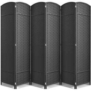 Sorbus 6 Panel Room Divider 6 ft. Tall - Extra Wide Double Hinged Panels, Mesh Hand-Woven Design, Partition Room Dividers - 1 of 4