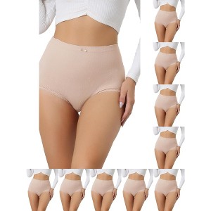 INSPIRE CHIC Women's Breathable Soft High Waist Stretch Comfortable Tummy Control Briefs 10 Packs - 1 of 4