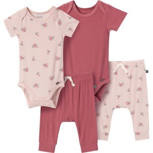 Modern Moments™ by Gerber Baby Girls' 4-Pack Bodysuit and Pant Set - 1 of 4