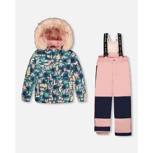 Deux par Deux Girl Two-Piece Discover Snowsuit with Printed Jacket Dusty Pink - 1 of 4