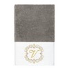 Linum Home Textiles 100% Turkish Cotton MONICA Gold Thread 3PC Embellished Towel Set - 3 of 4