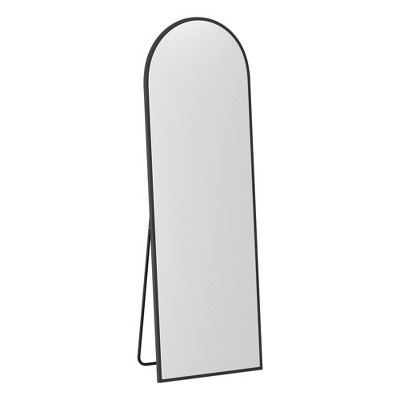 Lirago Wooden Rectangular Arch Full Length Mirror with Adjustable Stand Tempered Glass 0.78" D x 23" W x 67" H