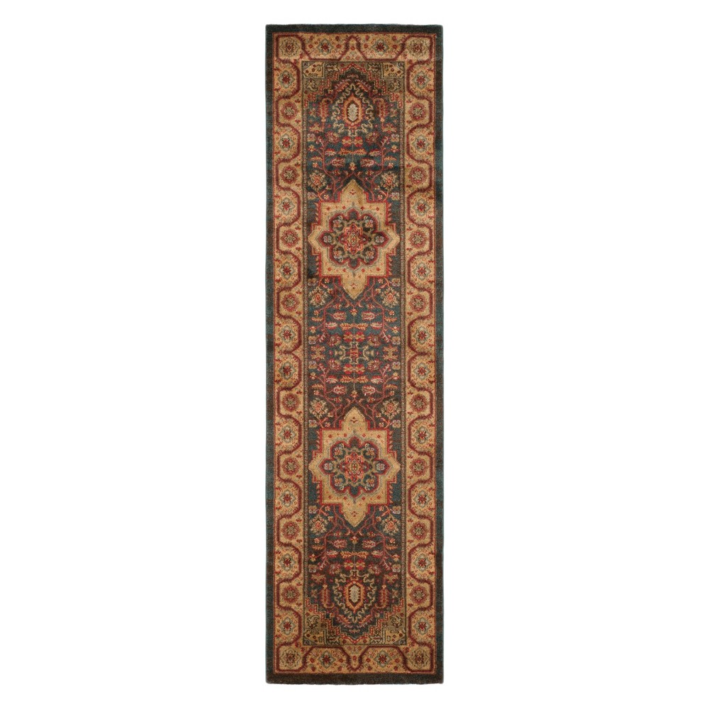  Medallion Runner Navy/Natural