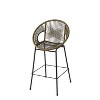 TOAOTBNBO Wicker Counter Height Bar Stools Set of 2, Modern Bar Chairs with Woven Pattern, Cozy Barstool for Kitchen Island - 4 of 4