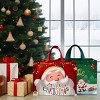 Wrapables Christmas Gift Bags with Handles, Non-Woven Reusable Holiday Totes for Gift Wrap, Parties, Favors and Treats (Set of 8), Happy Santa - 4 of 4
