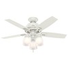 Hunter Fan 44" Donegan Ceiling Fan White (Includes Light Bulb): 5-Blade, 3-Speed, Reversible Motor, ETL Listed - 3 of 4