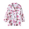Nlife Women Lapel Collar Floral Print Button Down Long Sleeve Elastic Cuff Shirt - 2 of 4