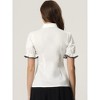 Allegra K Women's Vintage Short Sleeve Peter Pan Collar Button Down Shirt - 4 of 4