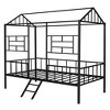 Whisen Twin Size Metal House Bed Frame with Small Ladder, Large Storage Space - 4 of 4