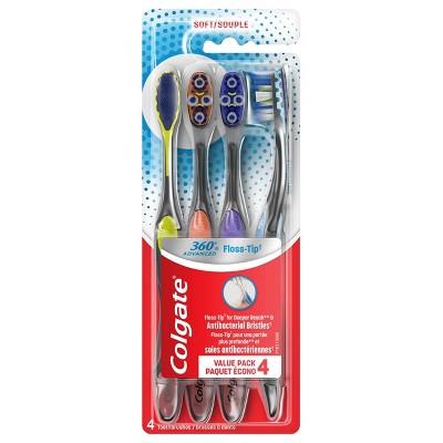 Colgate 360 Total Advanced Floss-Tip Bristles Toothbrush Soft