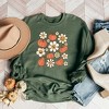 Simply Sage Market Women's Graphic Sweatshirt Distressed Flowers And Pumpkin - 2 of 2