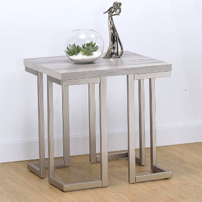 David End Table Gray Driftwood/Metal - Steve Silver Co.