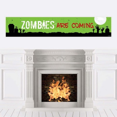 Big Dot of Happiness Zombie Zone - Halloween Zombie Crawl Party Decorations Party Banner